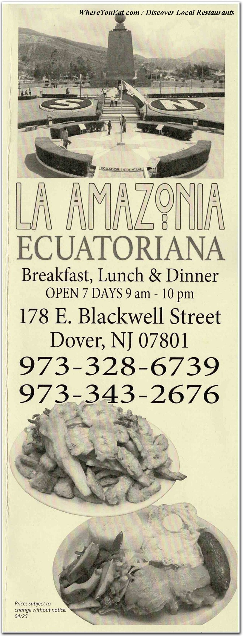 menu