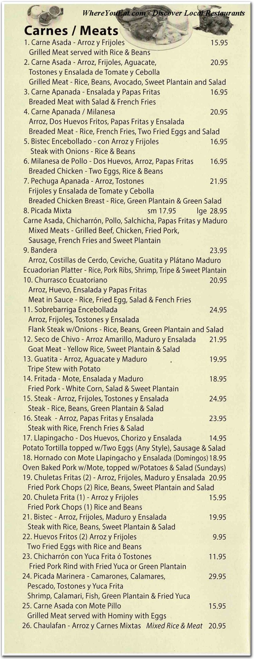 menu