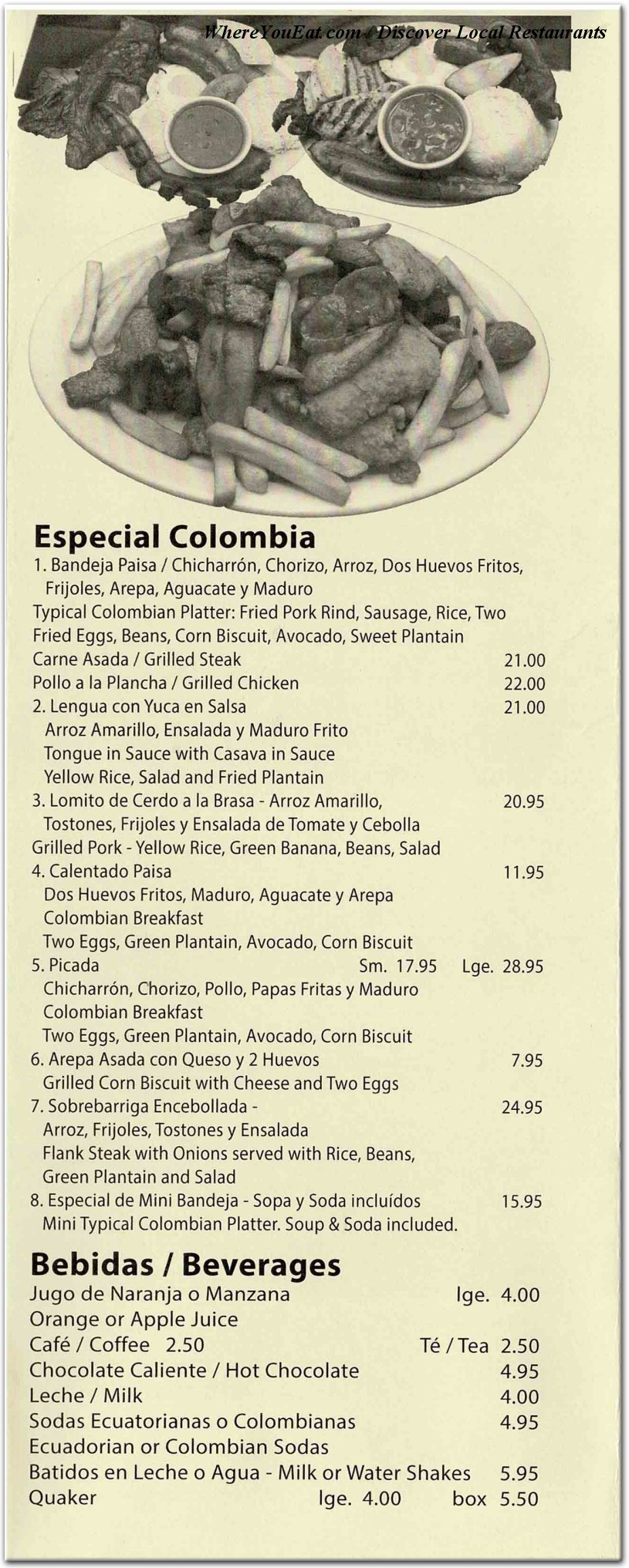 menu